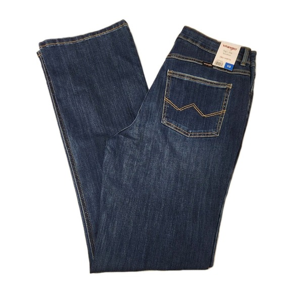 Wrangler Women's High Rise Bootcut Jeans Size 10 Dark Wash Denim NWT - Picture 1 of 7